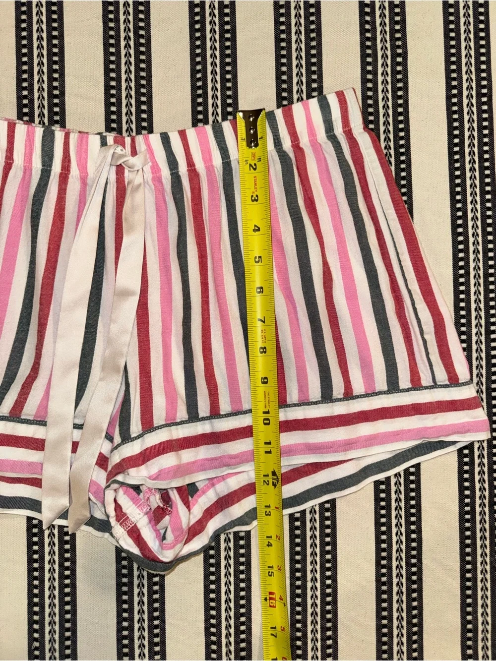 Victoria’s Secret Striped Short-Sleeve, Pink, Green & White PJ Set, M